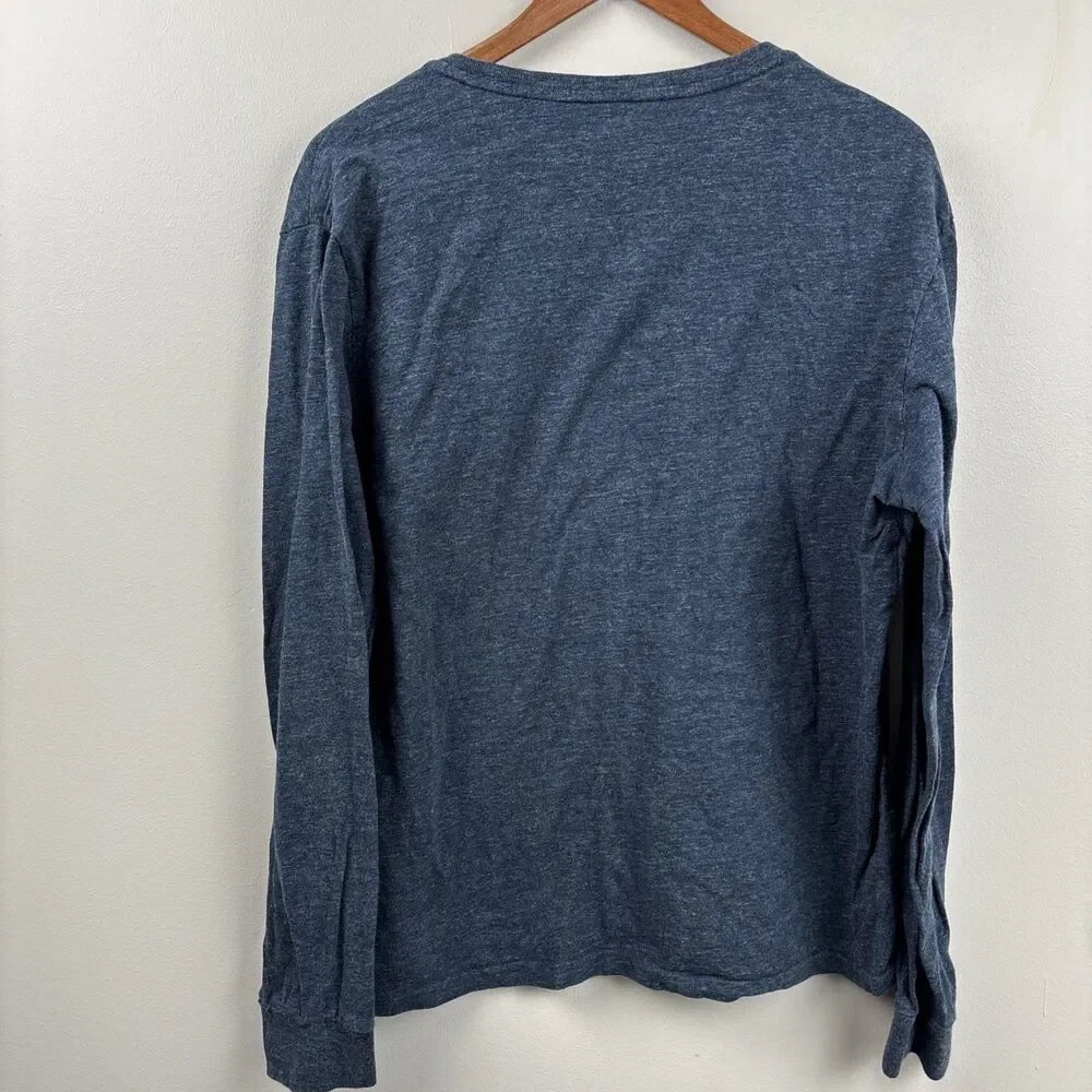 POLO RALPH LAUREN Men Jersey Pullover LARGE Heather Blue Long Sleeve Pony Cotton